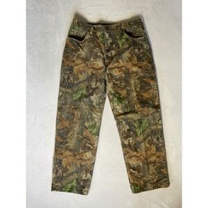 Mens 36 Cabelas Camo Advantage Timber Flannel‎ Work Pants Outdoor Hunting
